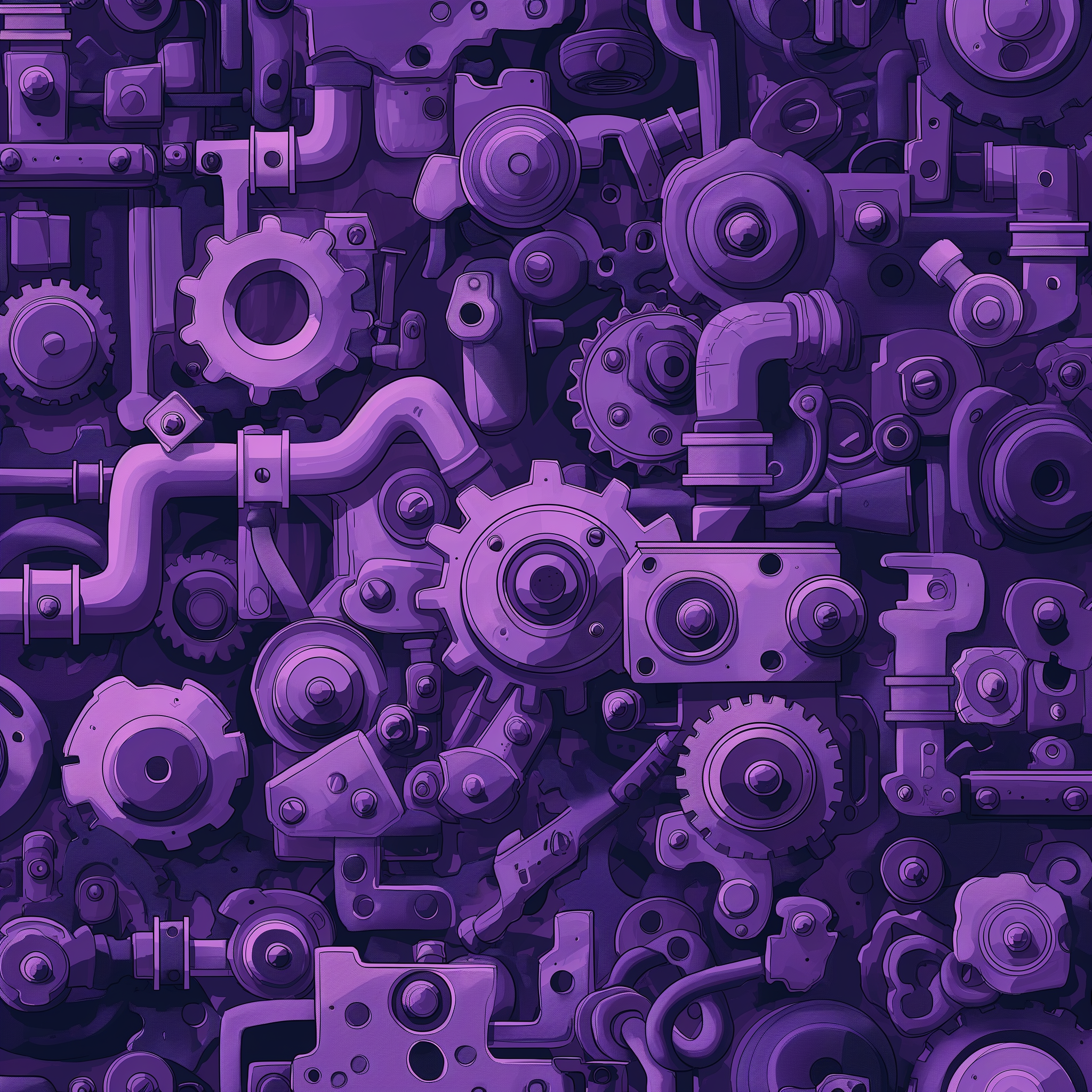 Ghost Town Seedsin etusivun mainoskuva; purppuraisia hammasrattaita ja putkia mekaanisessa kuviossa; laaja valikoima bongien lisäosia, adaptereita, lisävesiä ja varaosia.