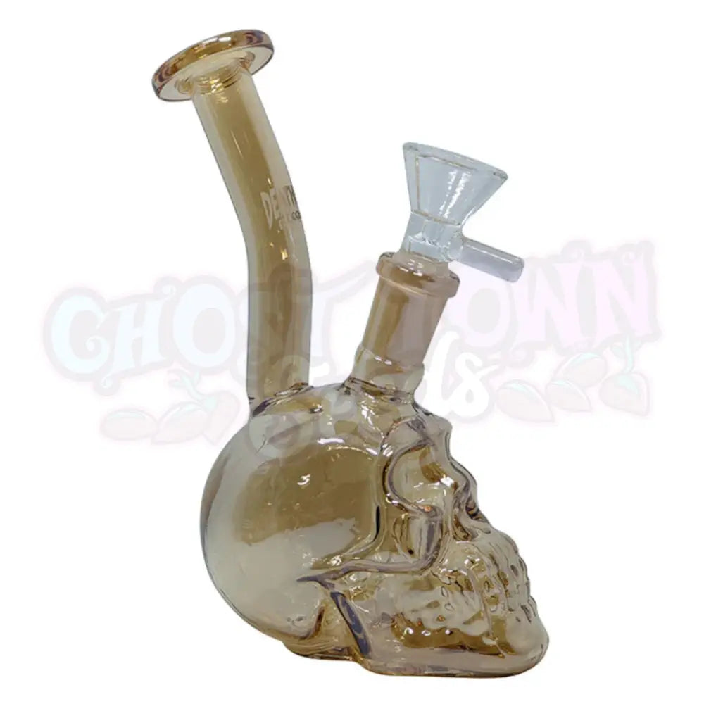 Death Row Records 5.5’’ Assorted Metallic Skull Water Pipe (Gold) Bongi