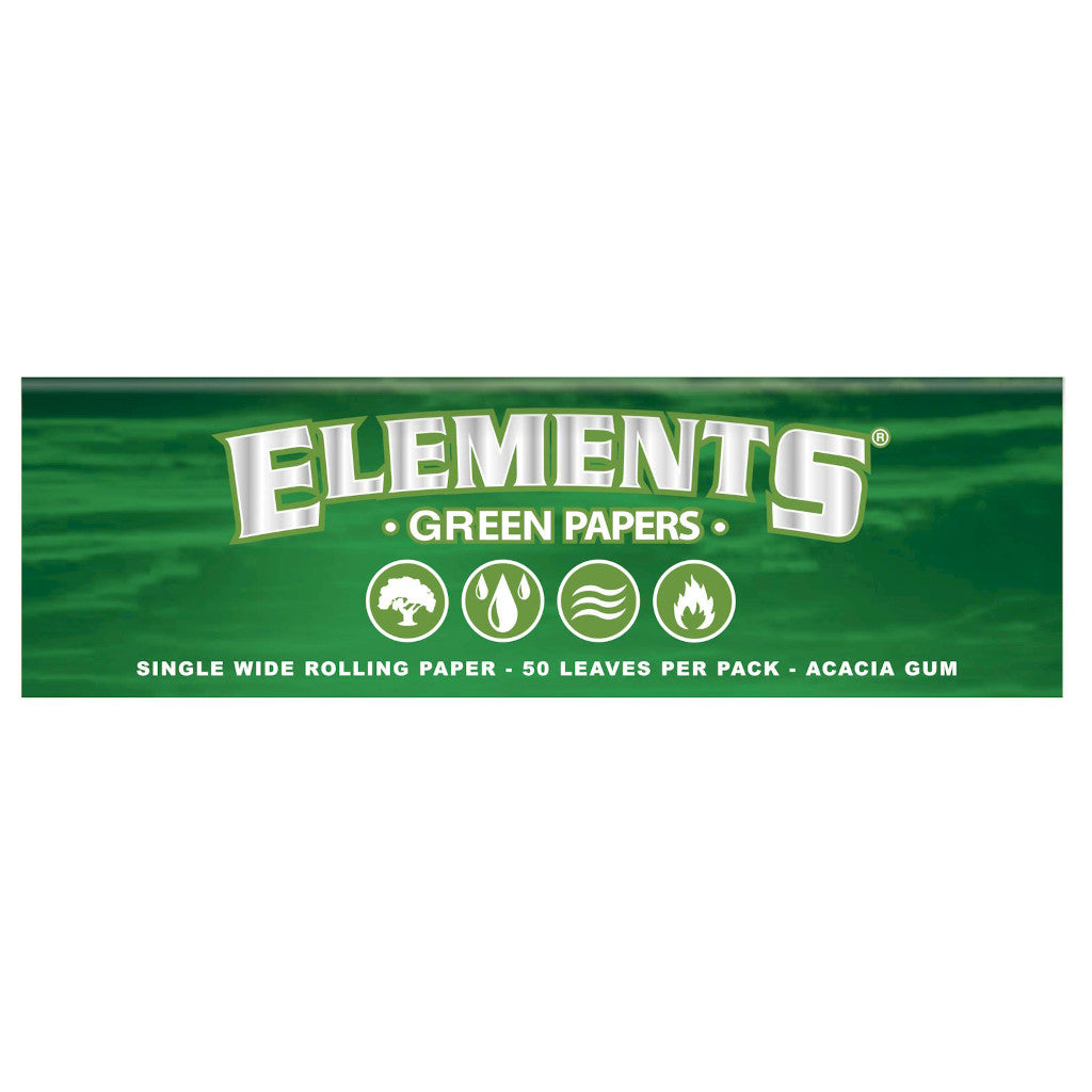 Elements - Green Single Wide Lyhyet Paperit (70 mm)