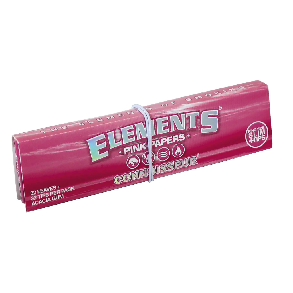 Elements - Pink Connoisseur KS Slim Pitkät Paperit + Tipit Paperit