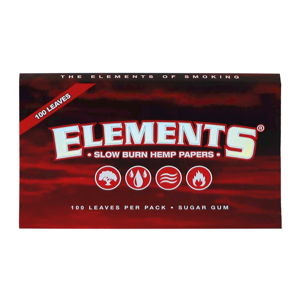 Elements - Red Double Pack Single Wide Lyhyet Paperit (70 mm)