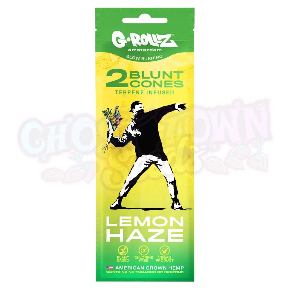 G-Rollz - Banksy’s Graffiti ’Lemon Haze’ Terpeeni Infusoitu Cbd Hamppu Bluntti Conet 2Kpl