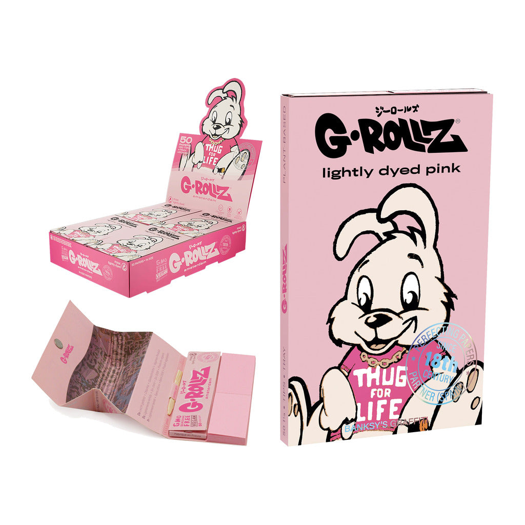 G-Rollz - Banksy's Graffiti 'Thug For Life' Pinkit 1-1/4 Lyhyet Paperit + Tipit & Alusta