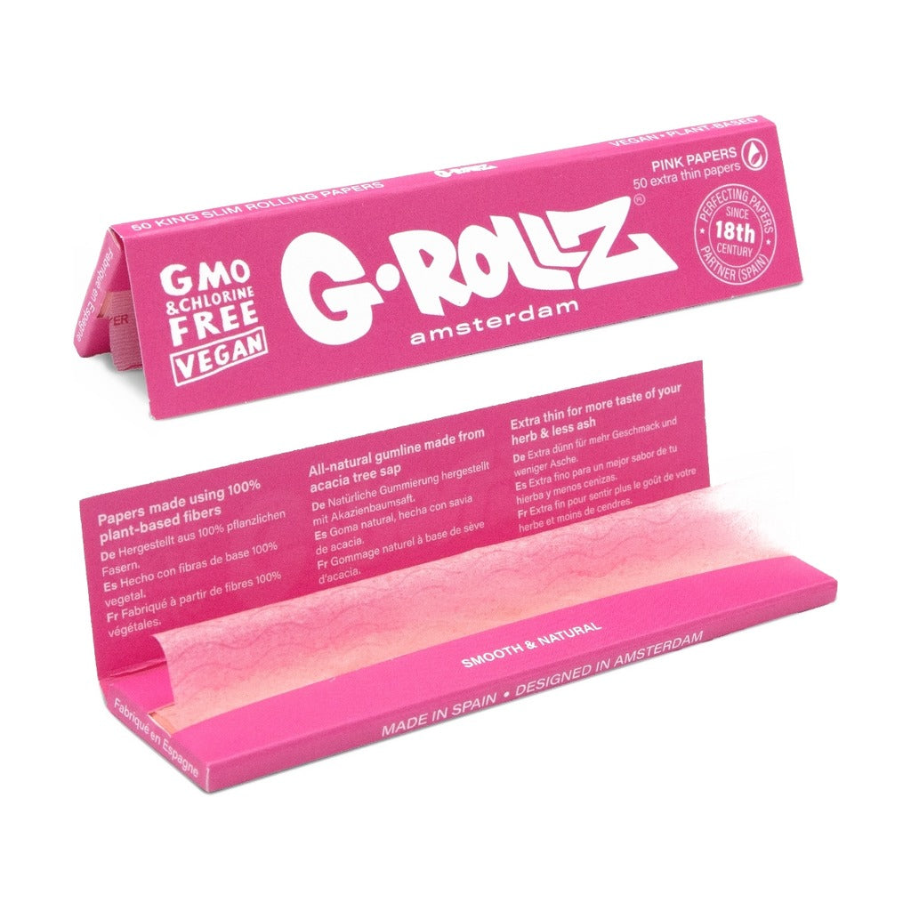 G-Rollz - Lightly Dyed Pink Pitkät Paperit (110 mm)