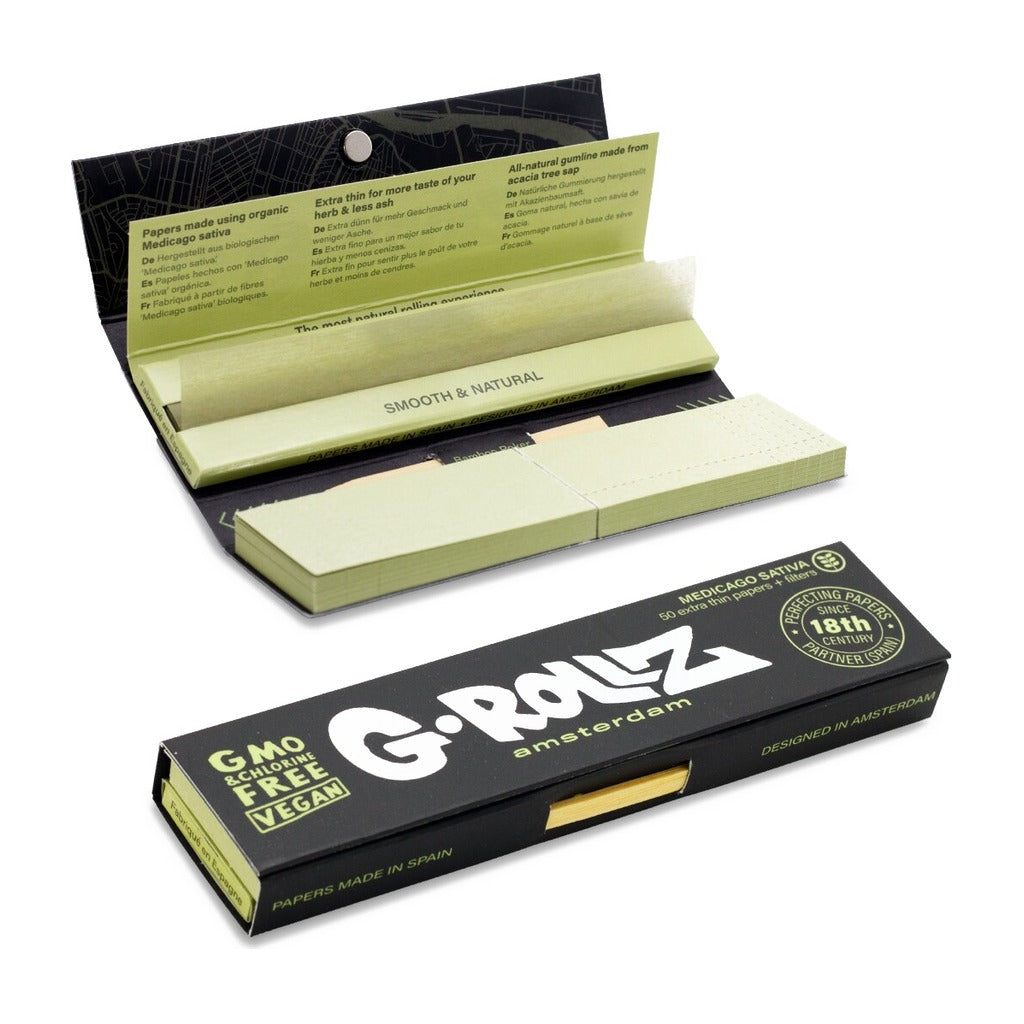 G-Rollz - Alfa KS Slim Ohuet Pitkät Paperit + Tipit