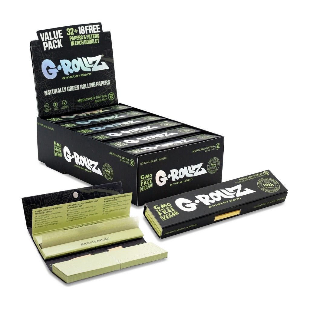 G-Rollz - Alfa KS Slim Ohuet Pitkät Paperit + Tipit