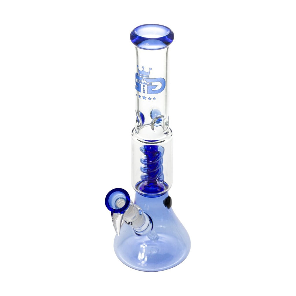 Grace Glass Small Boy Blue Beaker -bongi 35 cm yläviistosta, jäälovet ja spiraaliperkolaattori