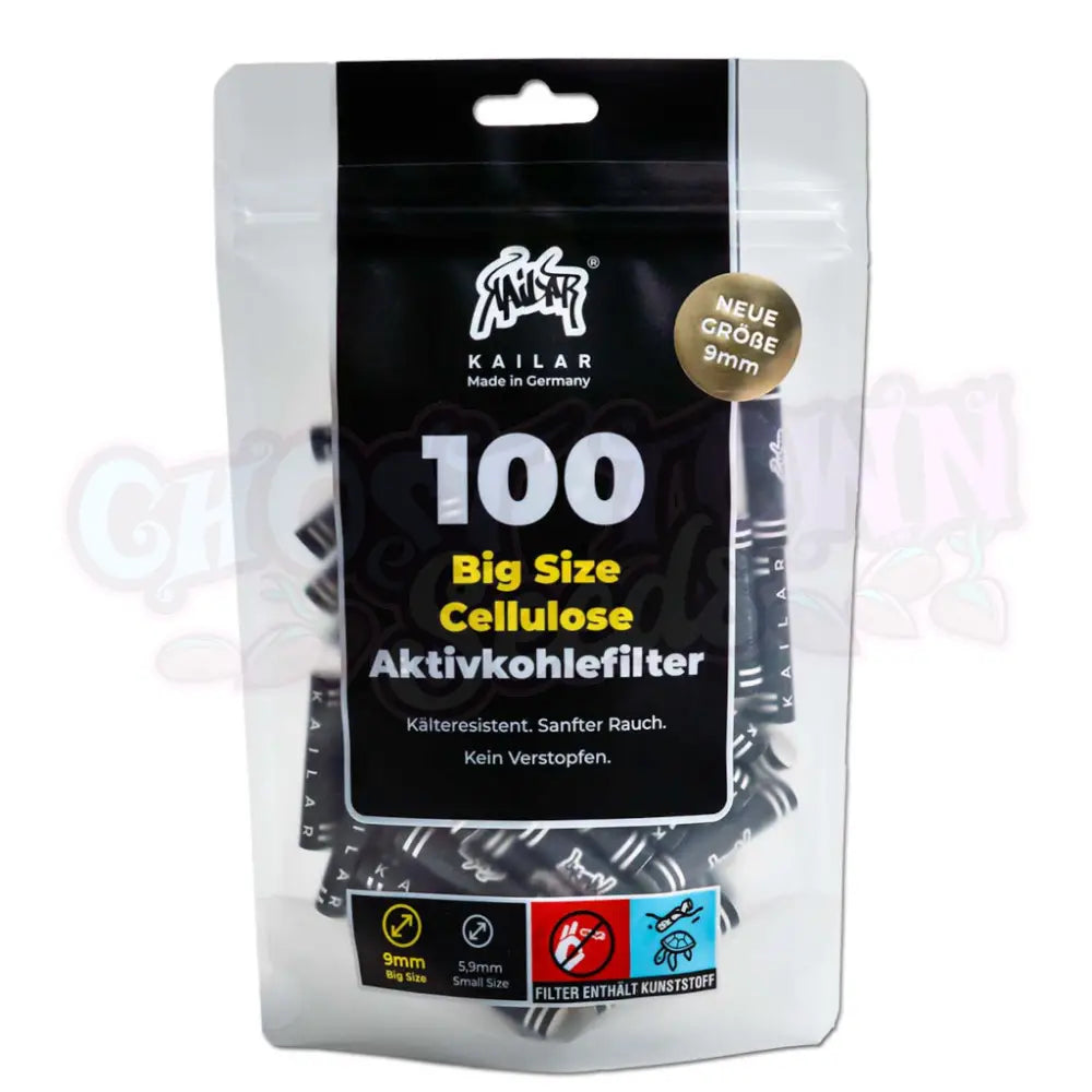 Kailar - 9Mm Selluloosa Aktiivihiilifiltterit 100Kpl Filtterit & Tipit