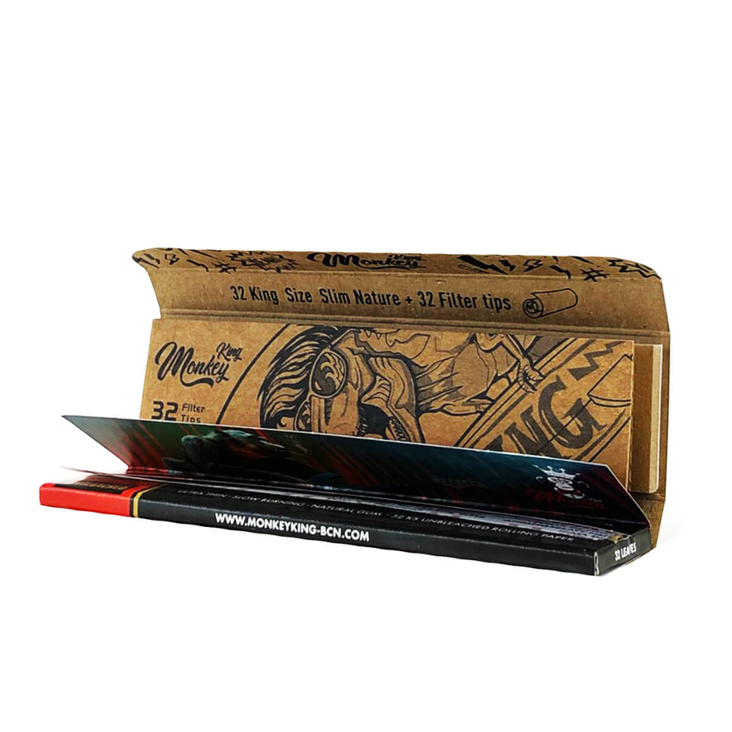 Monkey King - Woodpack Ks Slim Ohuet Pitkät Paperit + Tipit