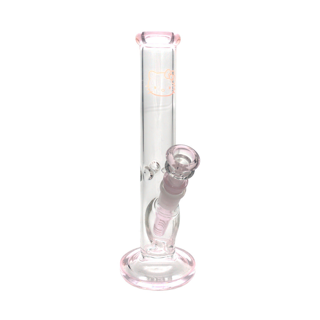 Pink Kitty -lasibongi, kirkas putkirunko ja pinkit yksityiskohdat, 25 cm