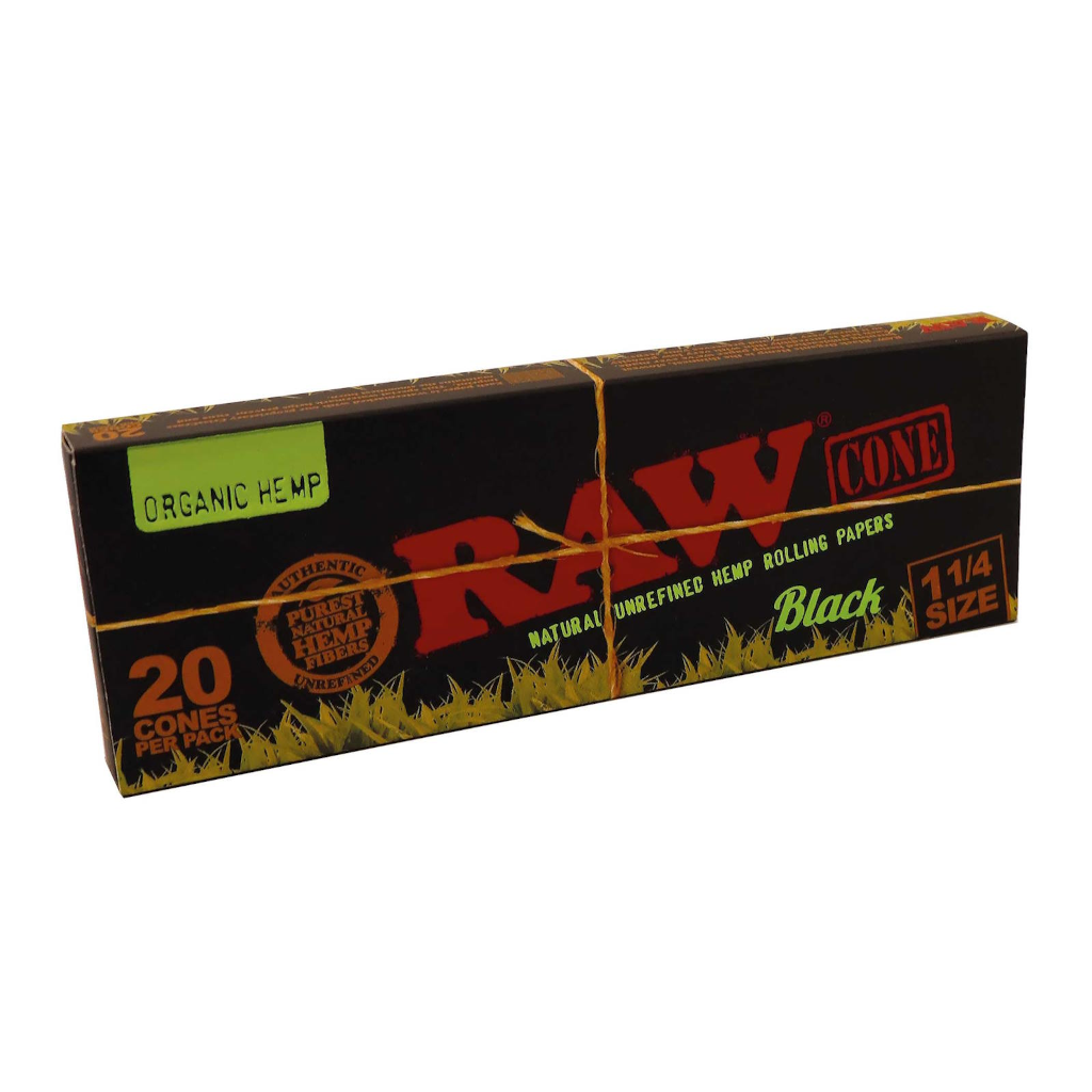 RAW - Black Organic Hemp 1¼ Lyhyet Conet (20 kpl) Conet