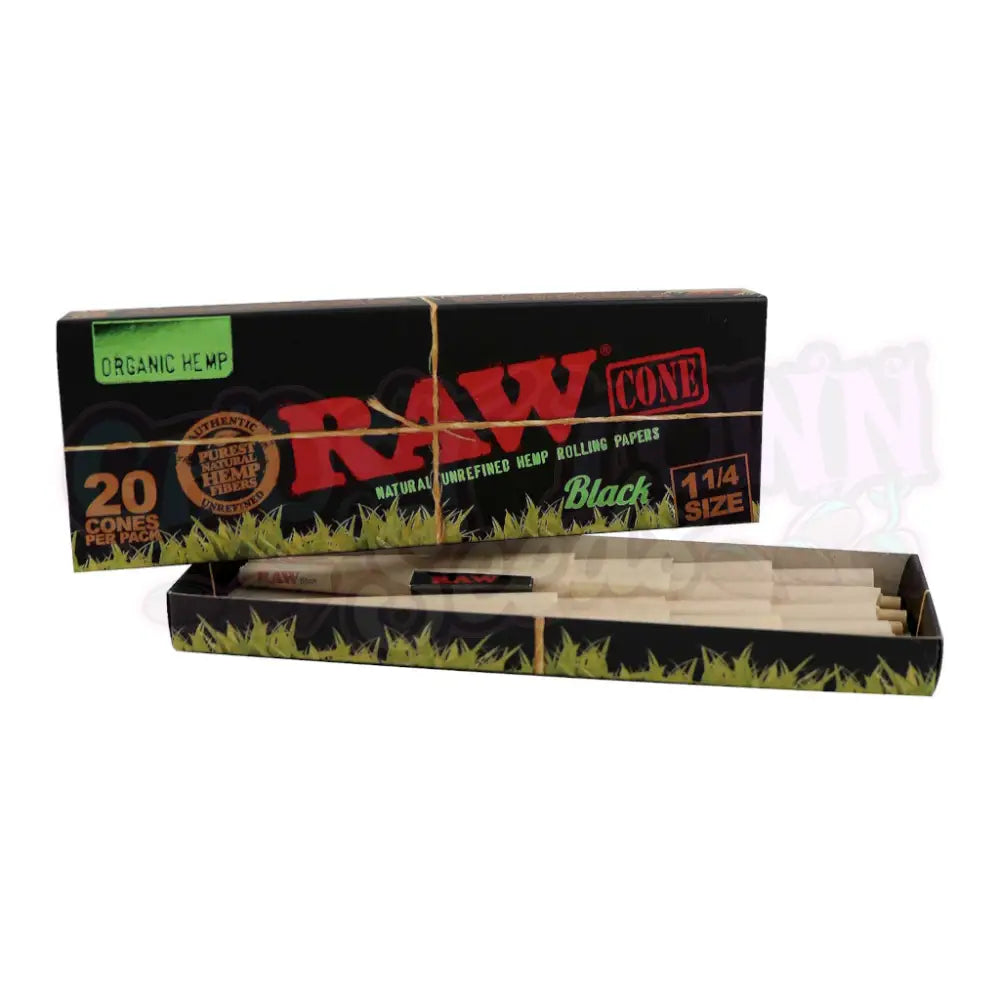 RAW - Black Organic Hemp 1¼ Lyhyet Conet (20 kpl) Conet