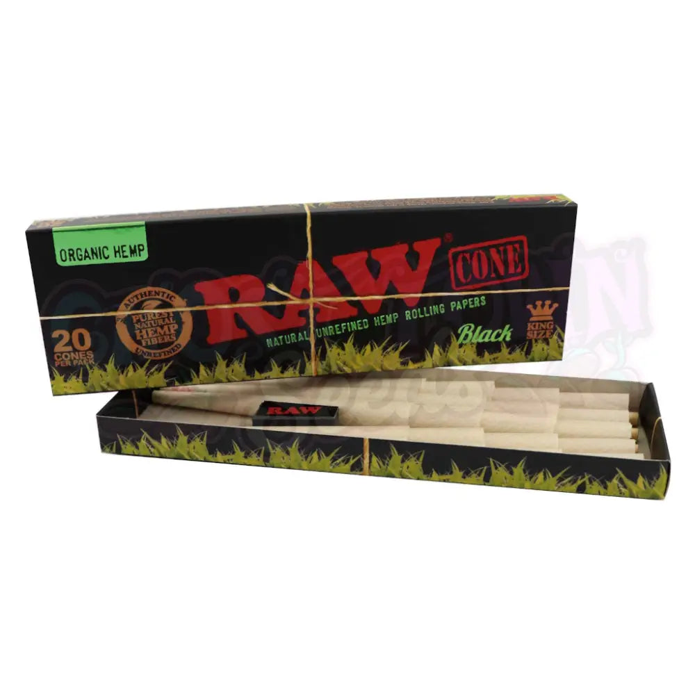 RAW Black Organic Hemp King Size Pitkät Conet (20 kpl) Conet