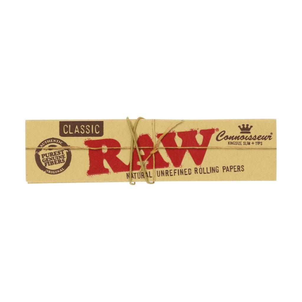 RAW - Classic Connoisseur KS Slim Ohuet Pitkät Paperit + Tipit - Ghost Town Seeds