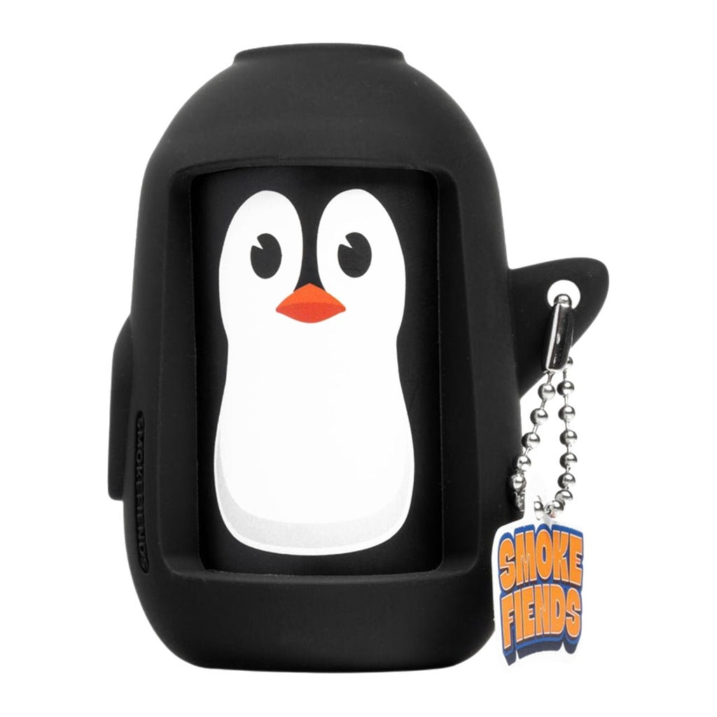 Smoke Fiends Chilly The Penguin air filter, black silicone body from the other side with key chain