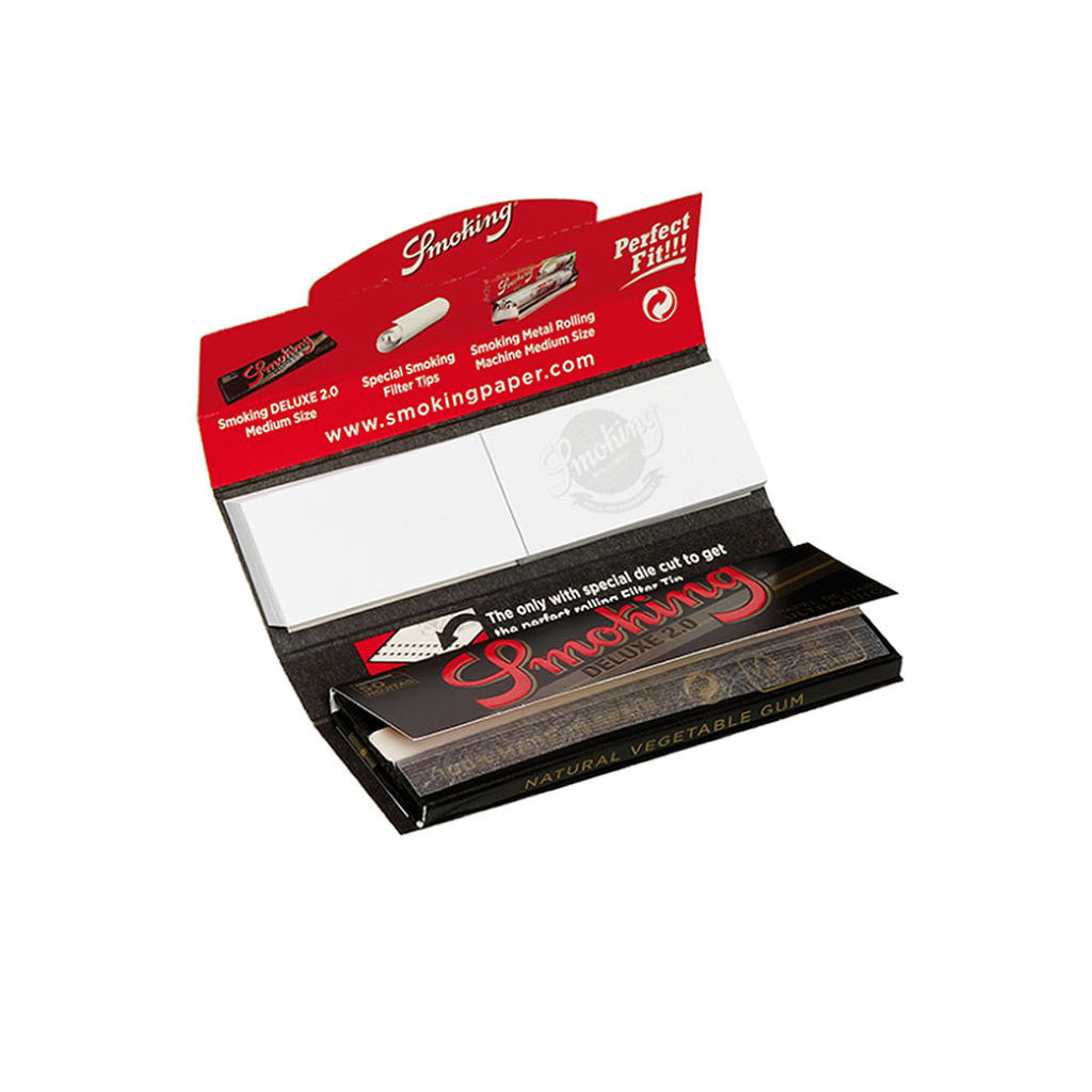 Smoking - Deluxe Medium 1-1/4 Lyhyet Paperit + Tipit Paperit