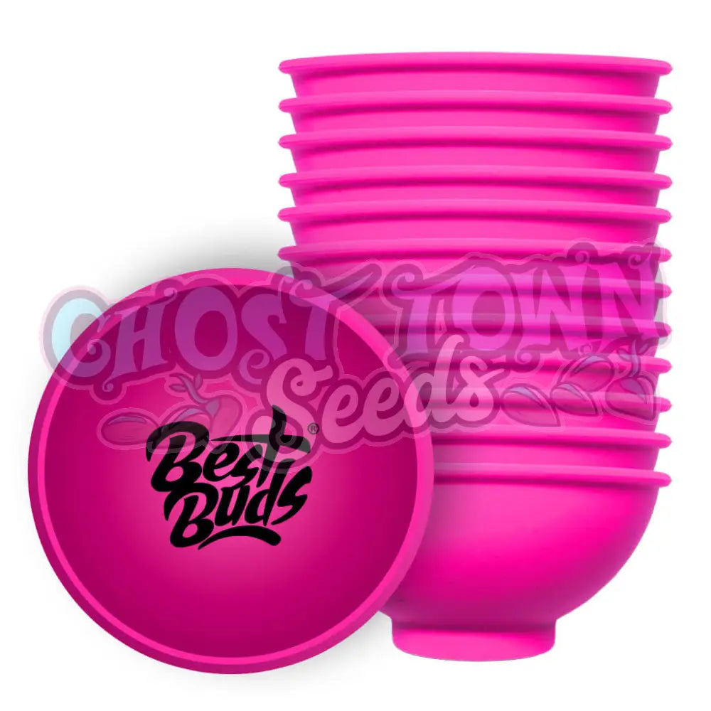 Best Buds - Silikoni Kulho 7cm Pinkki Mustalla Logolla Mittarit