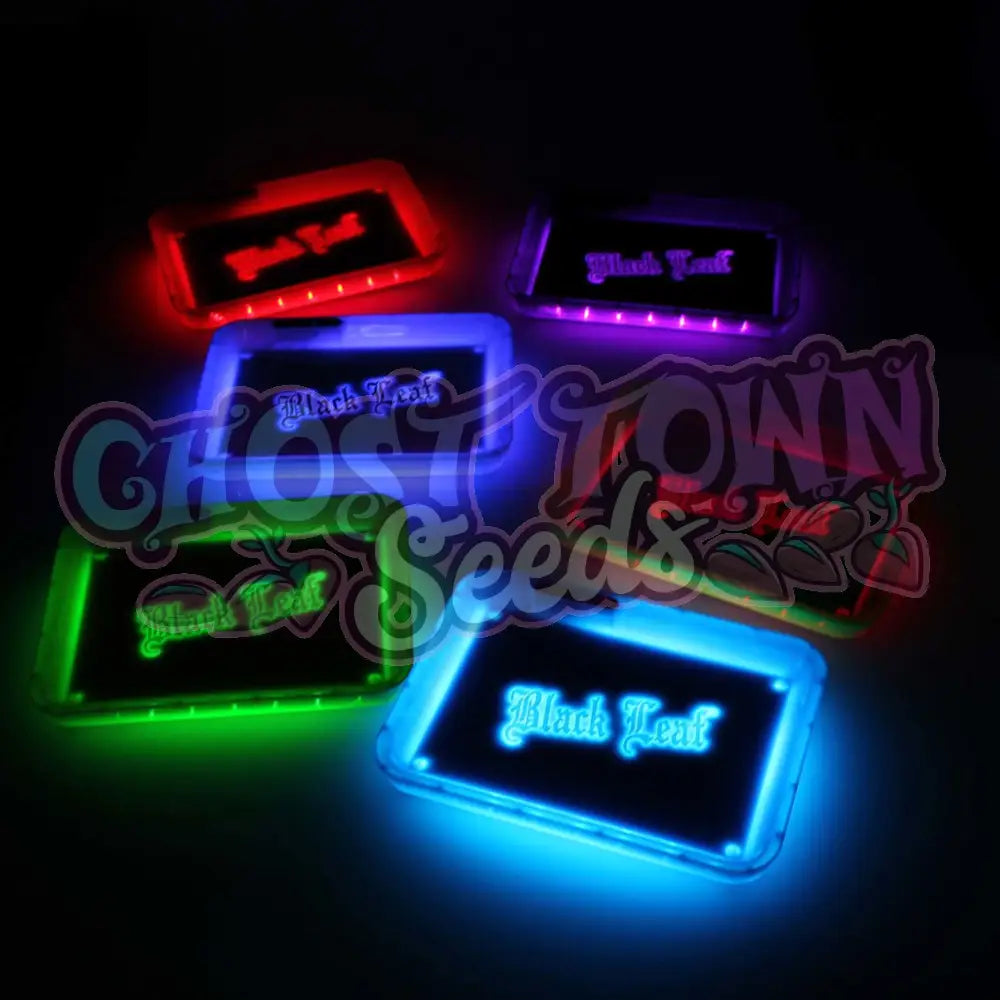 Black Leaf - Iso LED Tarjotin (Musta) Alustat
