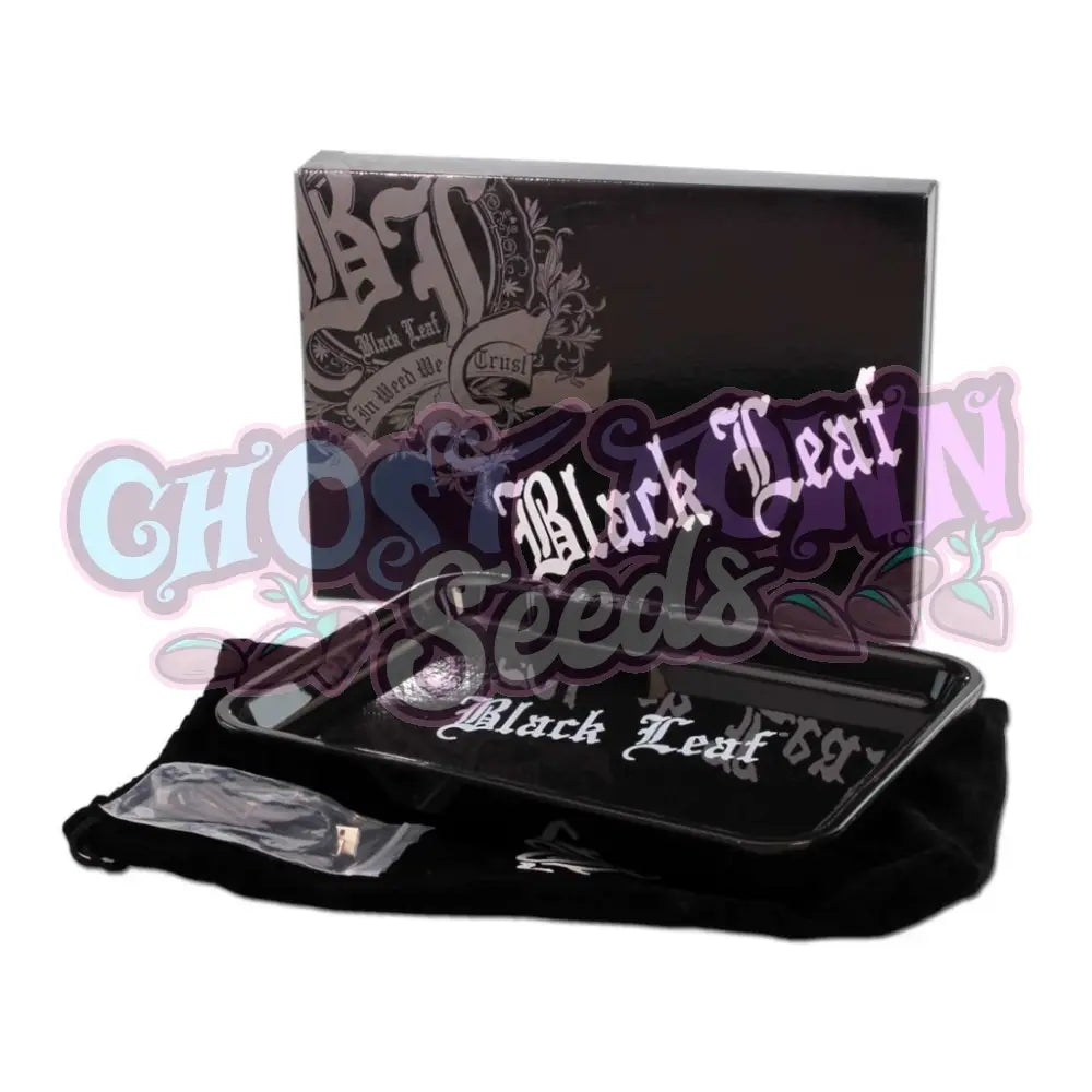 Black Leaf - Iso LED Tarjotin (Musta) Alustat