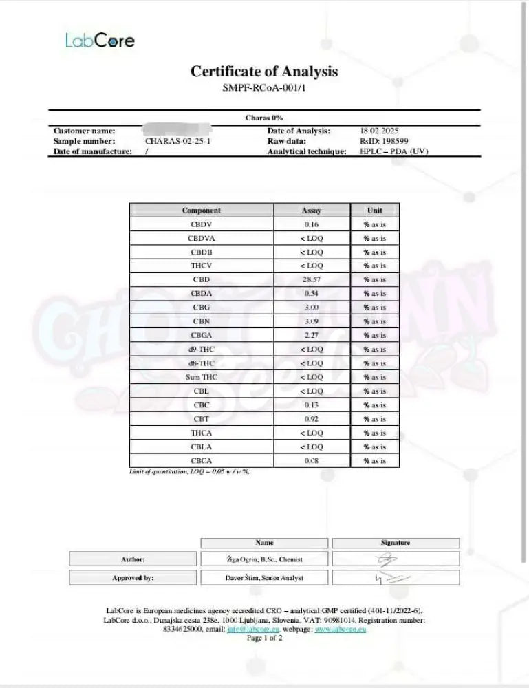 CBD Hash 28,5 % CBD-Konsentraatti