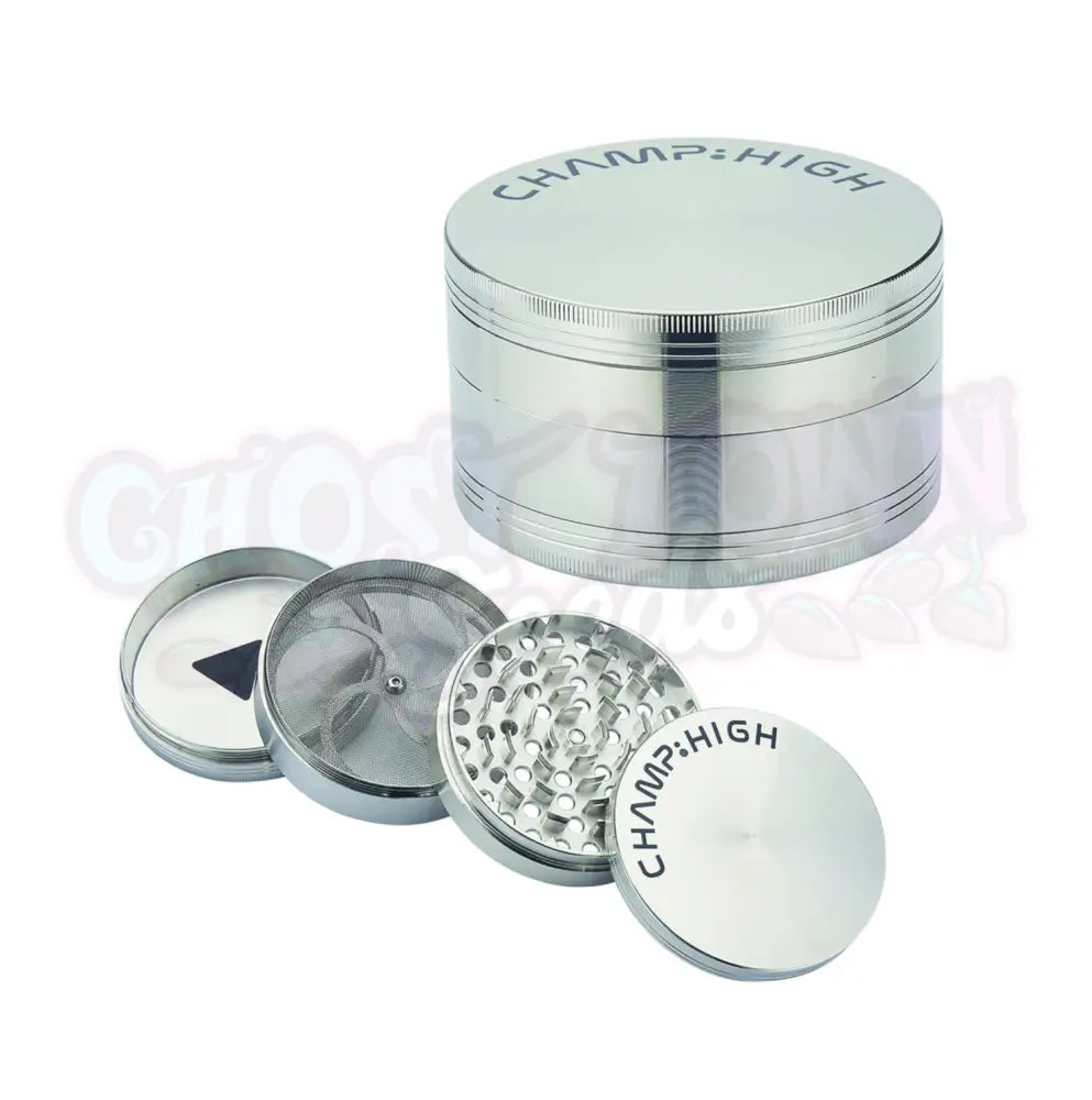 Champ High - XXL Sinkkinen Grinderi 4-osainen 100mm - Ghost Town Seeds