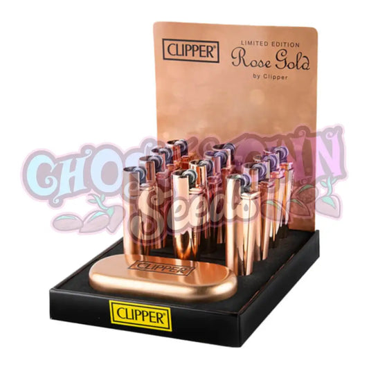 Clipper - Rose Gold Metallinen Sytytin Lahjarasialla Sytyttimet