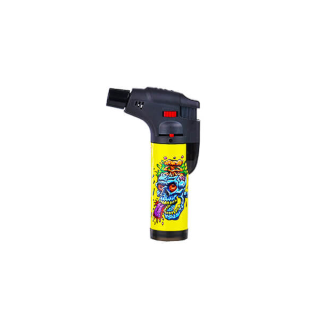 Crazy Skulls Jet Flame Sytytin Keltainen Sytyttimet