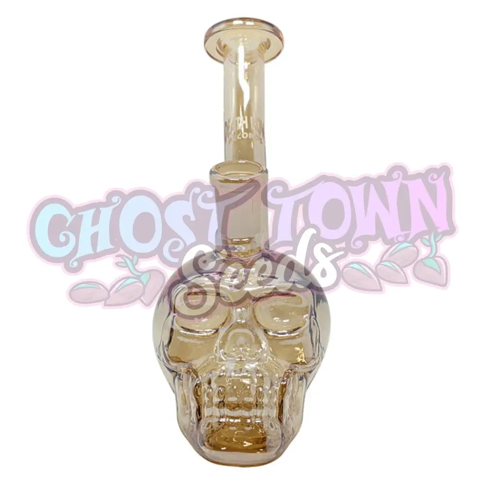 Death Row Records 5.5’’ Assorted Metallic Skull Water Pipe (Gold) Bongi