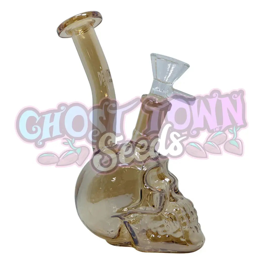 Death Row Records 5.5’’ Assorted Metallic Skull Water Pipe (Gold) Bongi