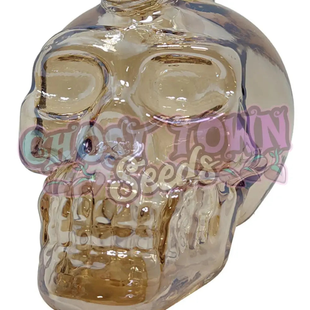 Death Row Records 5.5’’ Assorted Metallic Skull Water Pipe (Gold) Bongi