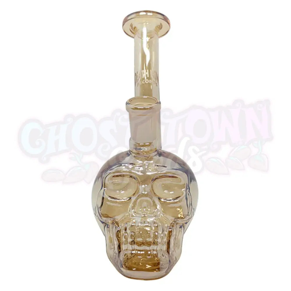 Death Row Records 5.5’’ Assorted Metallic Skull Water Pipe (Gold) Bongi