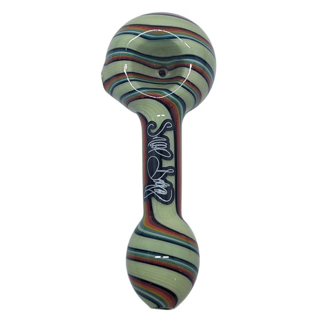 Dogg lbs ED 4’’ Reversal Work Spoon Hand Pipe Vaaleanvihreä Monivärinen Spiraali Piiput