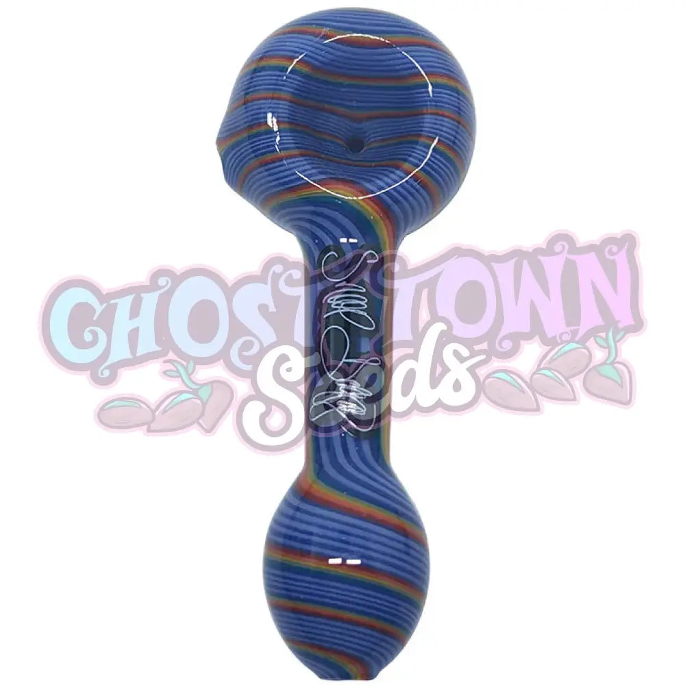 Dogg lbs ED 4’’ Reversal Work Spoon Hand Pipe Sininen Monivärinen Spiraali Piiput