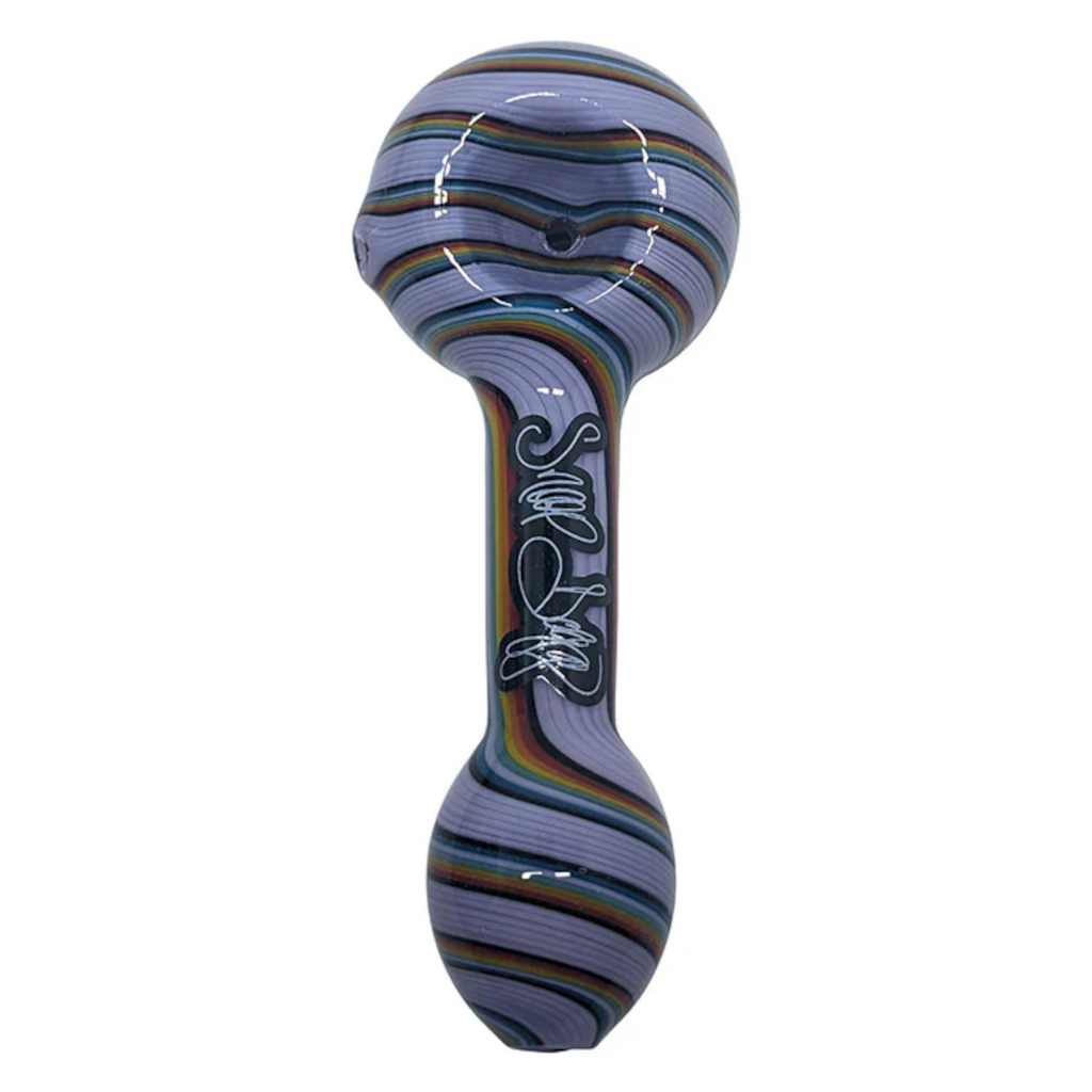 Dogg lbs ED 4’’ Reversal Work Spoon Hand Pipe Violetti Monivärinen Spiraali Piiput
