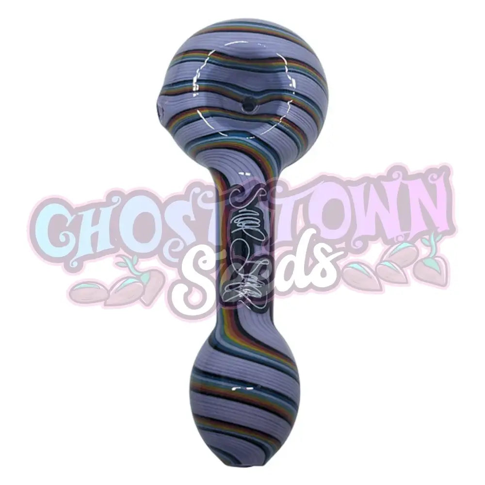 Dogg lbs ED 4’’ Reversal Work Spoon Hand Pipe Violetti Monivärinen Spiraali Piiput