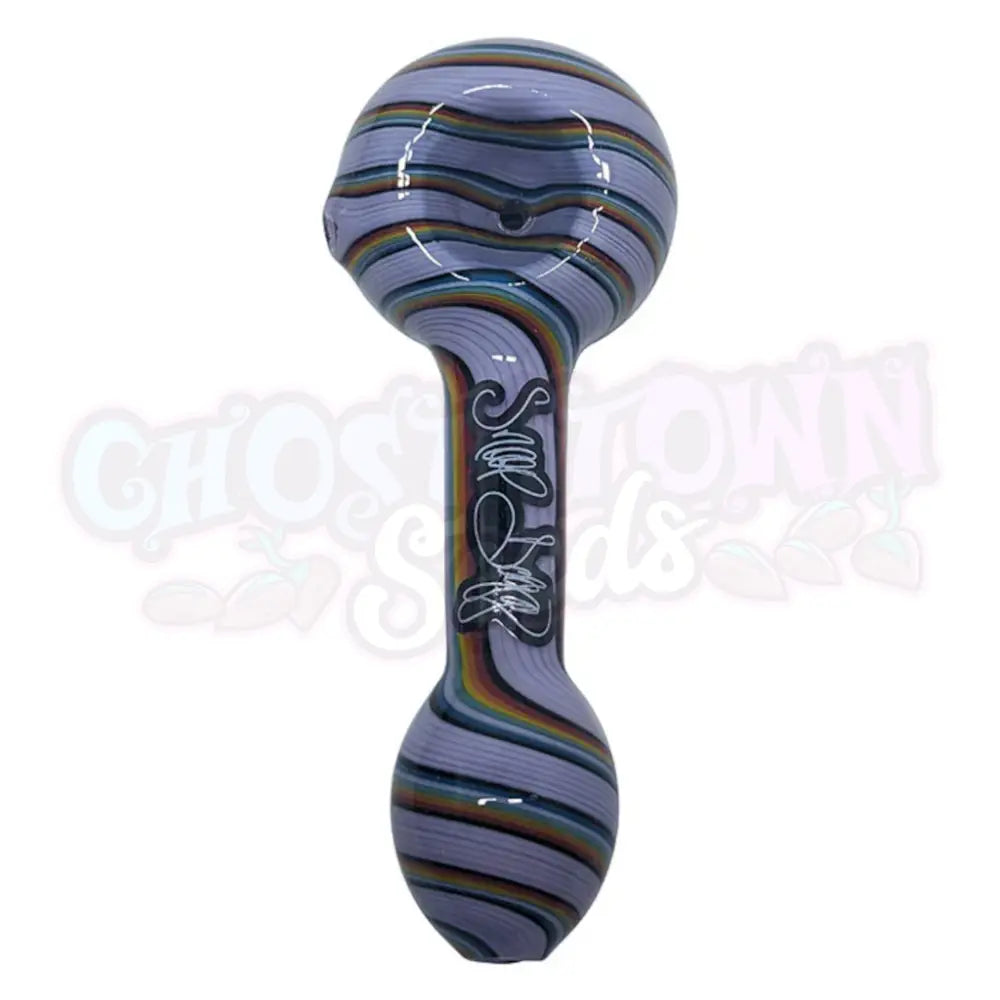 Dogg lbs ED 4’’ Reversal Work Spoon Hand Pipe Violetti Monivärinen Spiraali Piiput