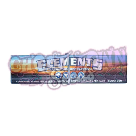 Elements - Connoisseur KS Slim Ultra Thin Ohuet Pitkät Paperit + Tipit - Ghost Town Seeds