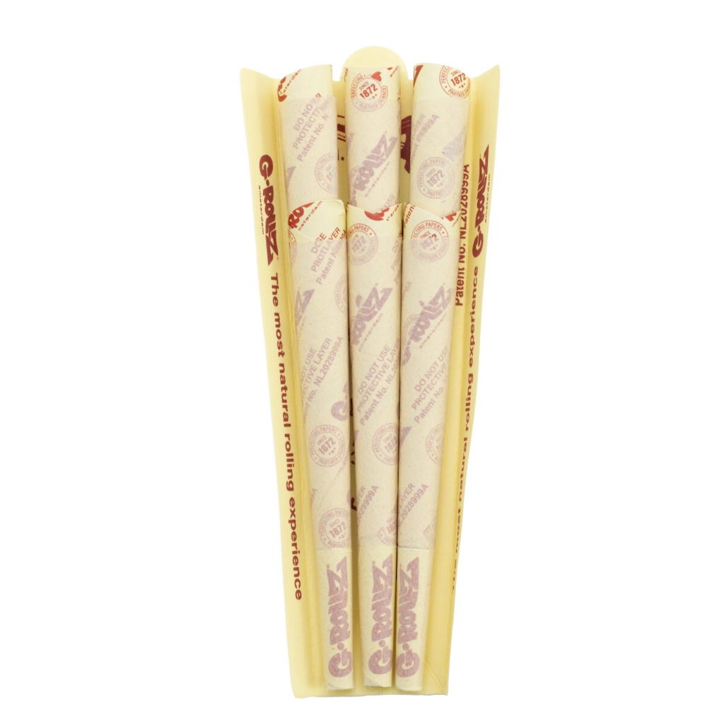 G-Rollz - Banksy’s Graffiti ’Flower Thrower’ Organic Hemp Lyhyet 1-1/4 Conet 6Kpl