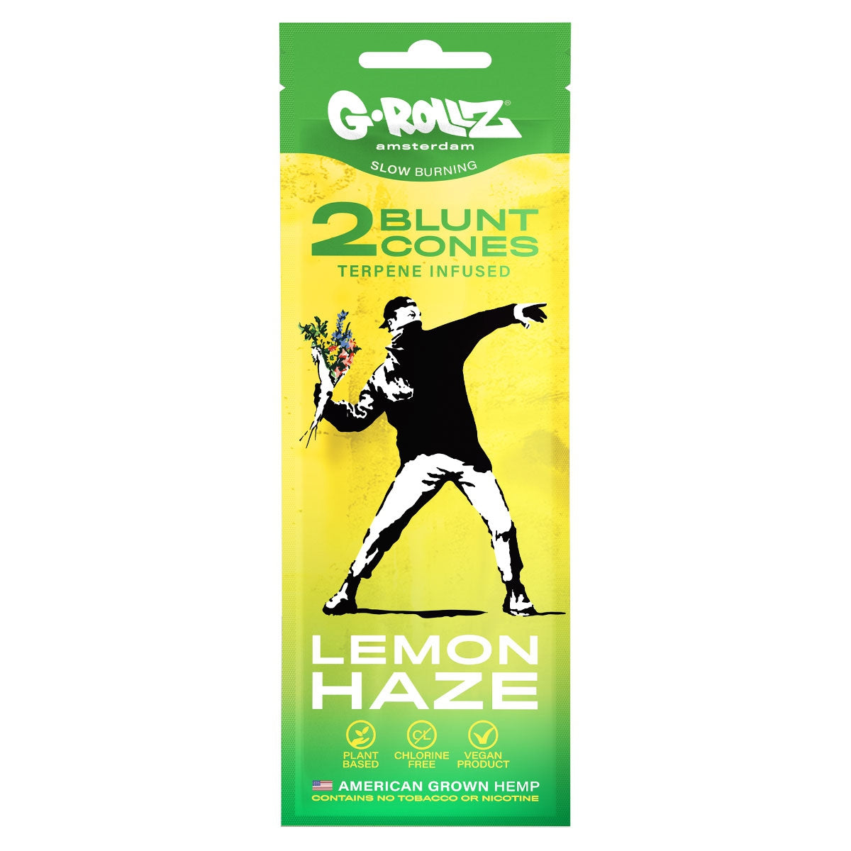 G-Rollz - Banksy’s Graffiti ’Lemon Haze’ Terpeeni Infusoitu Cbd Hamppu Bluntti Conet 2Kpl