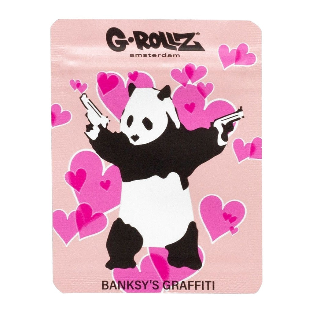G-Rollz - Banksy's Graffiti 'Panda Gunnin' Smellproof Bags 65 x 85 mm (50 kpl) Minigripit