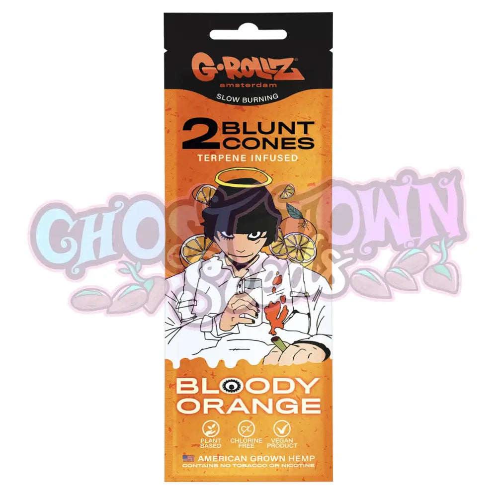 G-Rollz - ’Bloody Orange’ Terpeeni Infusoitu Cbd Hamppu Bluntti Conet 2Kpl