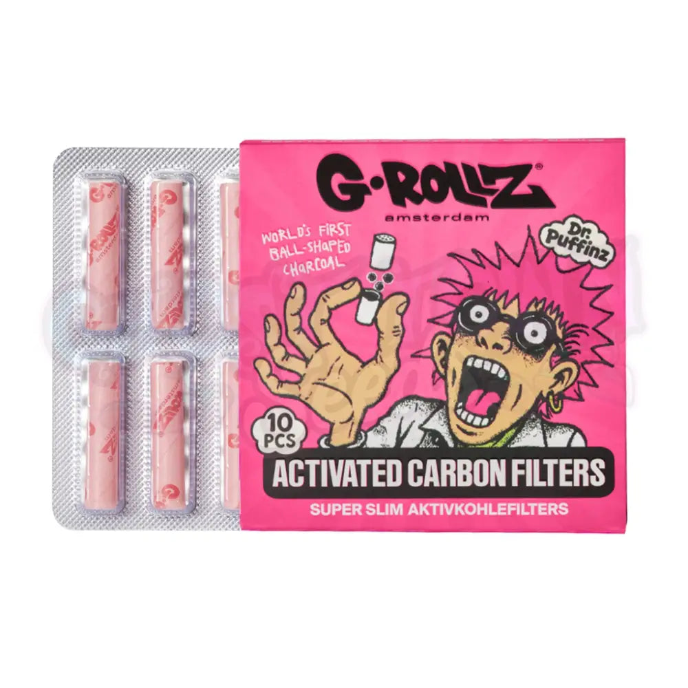 G-Rollz - Pink Super Slim Aktiivihiilifiltterit 6 mm (10 kpl) Filtterit & Tipit