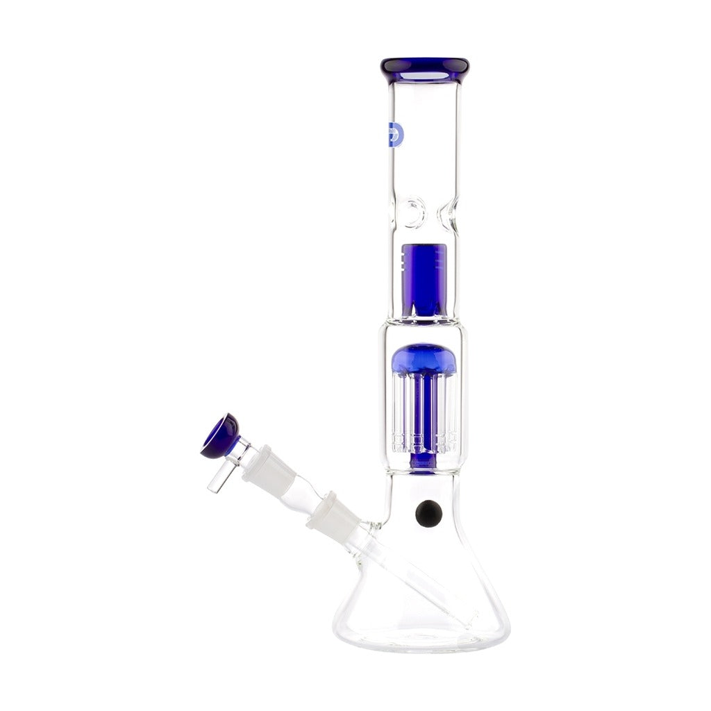 Grace Glass OG Series Blue Shotgun -bongi 37 cm sivulta, pesäputki ja potkureikä näkyvissä