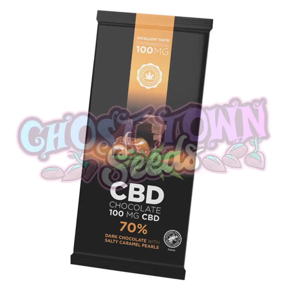 Haze - 70% Tumma Suklaalevy Suolaisilla Karamellirakeilla 100Mg Cbd (100G) Cbd-Syötävät