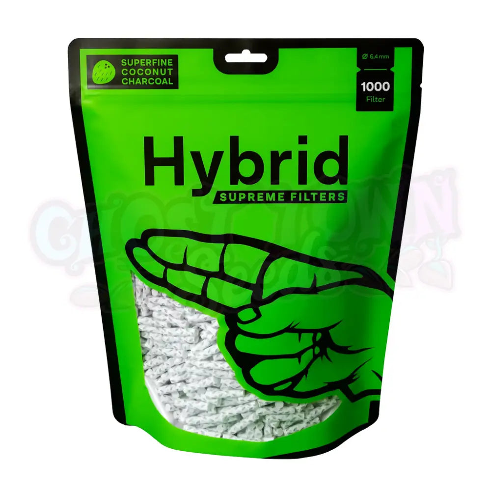 Hybrid - 6,4mm Selluloosa Aktiivihiilifiltterit (1000 kpl) Filtterit & Tipit