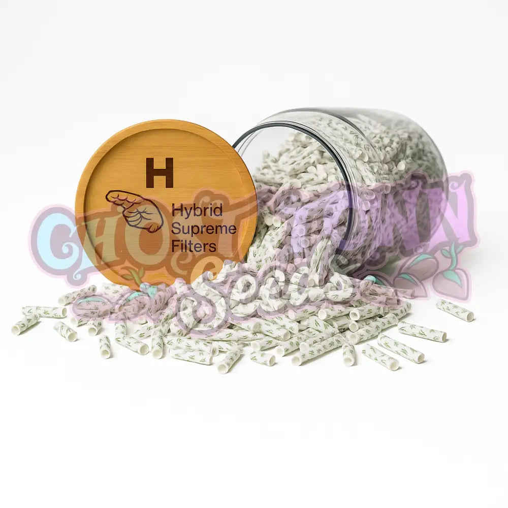 Hybrid - 6,4mm Selluloosa Aktiivihiilifiltterit Lasipurkki (1000 kpl) Filtterit & Tipit