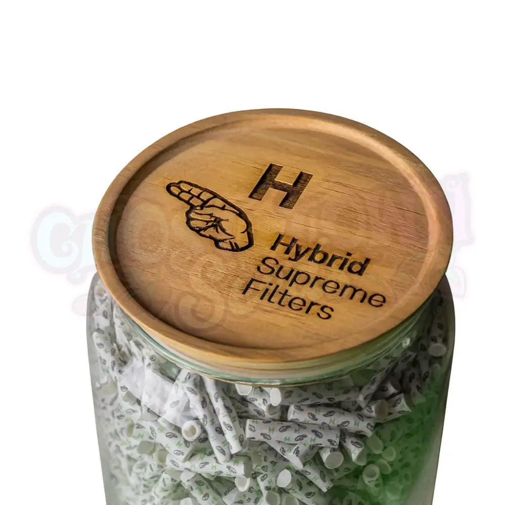 Hybrid - 6,4mm Selluloosa Aktiivihiilifiltterit Lasipurkki (1000 kpl) Filtterit & Tipit