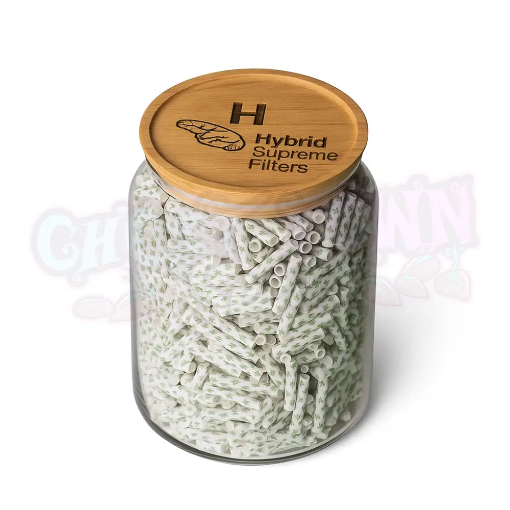 Hybrid - 6,4mm Selluloosa Aktiivihiilifiltterit Lasipurkki (1000 kpl) Filtterit & Tipit