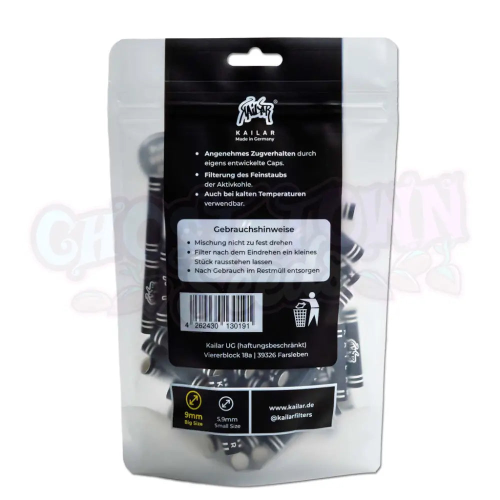 Kailar - 9Mm Selluloosa Aktiivihiilifiltterit 100Kpl Filtterit & Tipit