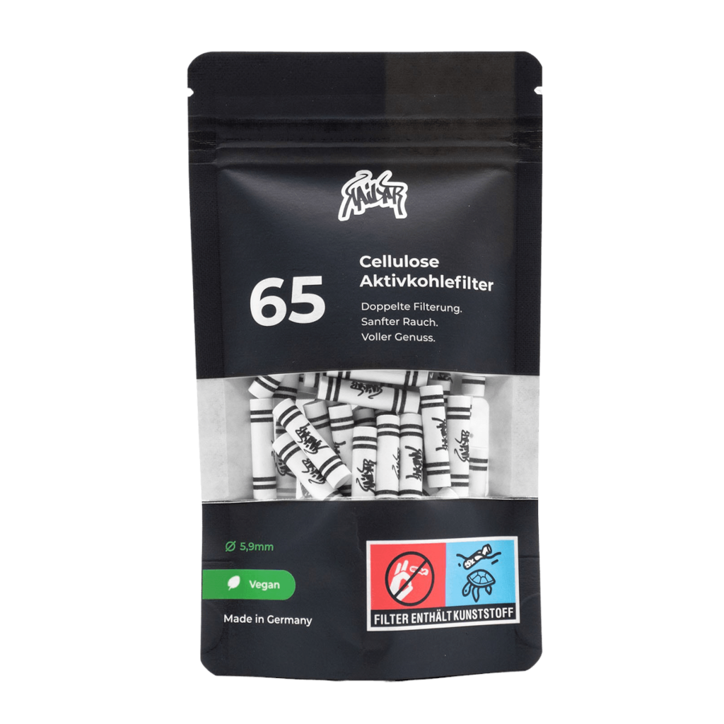 Kailar - Valkoiset 5,9mm Selluloosa Aktiivihiilifiltterit 65kpl Filtterit & Tipit